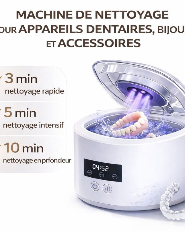 Nettoyeur dentaire 3 min – élimine bactéries